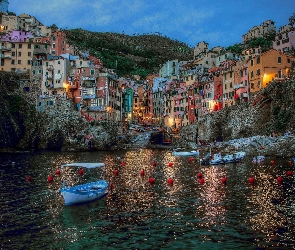 Amalfi, Noc, Łodzie, Miasto