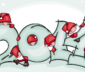 Dekoracja, Grafika 2D, 2014, Świąteczna, Mikołaje