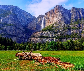 Stan Kalifornia, Wodospad, Góry, Park Narodowy Yosemite, Stany Zjednoczone