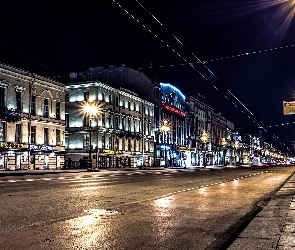 Ulica, Rosja, Latarnie, Petersburg, Budynki