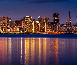 San Francisco, Rzeka, Noc, Miasto