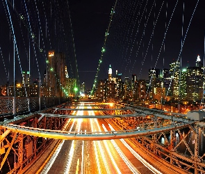Manhattan, Stany Zjednoczone, Nowy Jork, Most, Drapacze Chmur