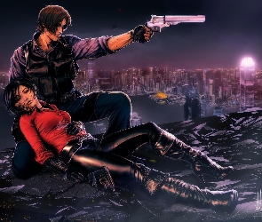 Postacie, Misto, Noc, Broń, Resident Evil