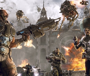 Ogień, Walka, Gears of War, Postacie