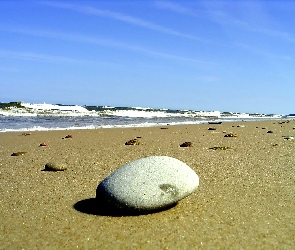 Plaża, Kamyki, Fale