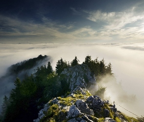 Góry, Mgła, Skały