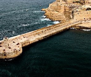 Malta, Morska, Domy, Latarnia, Morze