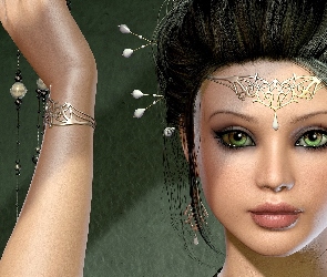 3D, Grafika, Kobieta, Portret