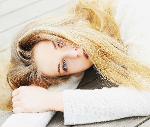 Oczy, Niebieskie, Kobieta, Blondynka