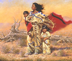 Obraz, Dzieci, Indianka, Alfredo Rodriguez