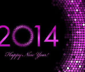 Róż, Happy New Year, 2014, Napis, Sylwester