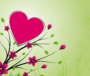 Serce, Tekstura, Walentynki, Kwiatki