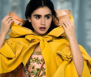 Żółta, Kurteczka, Lily Collins