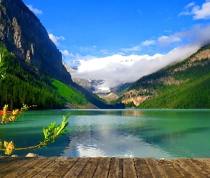 Jezioro, Kanada, Luise, Pomost, Góry