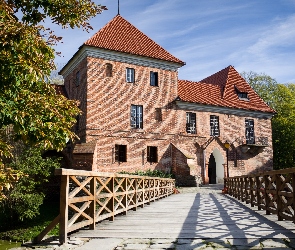 Drzewa, Poręcze, Wieś Oporów, Most, Muzeum wnętrz dworskich, Zamek w Oporowie, Polska