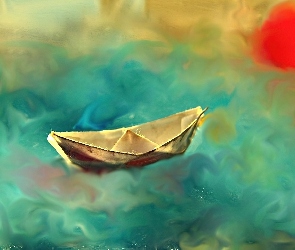 Łódka, Woda, Papierowa