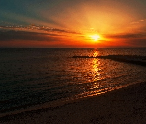 Morze, Zachód Słońca