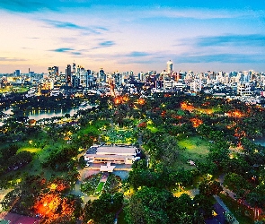 Tajlandia, Park, Miasto, Bangkok
