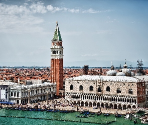 Włochy, Panorama, Miasto, Wenecja