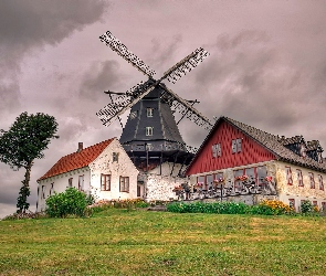 Wiatrak, Łąka, Ogródek, Domy