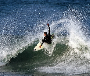 Surfing, Fala, Mężczyzna, Morze