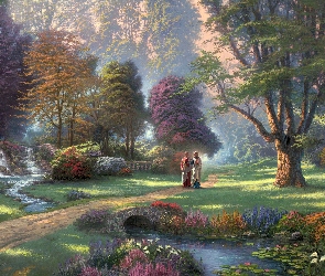 Thomas Kinkade, Malarstwo, Park, Mnisi