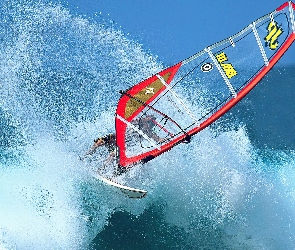 morze, fala , Windsurfing, deska