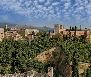 Panorama, Hiszpania, Granada, Alhambra