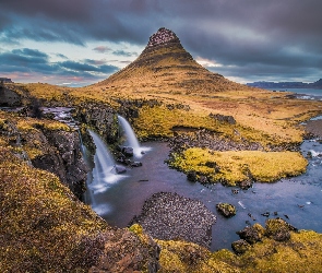 Islandia, Jezioro, Wodospad, Góra