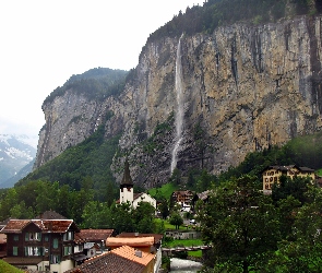 Las, Lauterbrunnen, Panorama, Wodospad, Góry