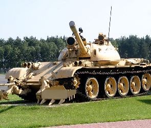Trawa, Drzewa, Czołg, T-55