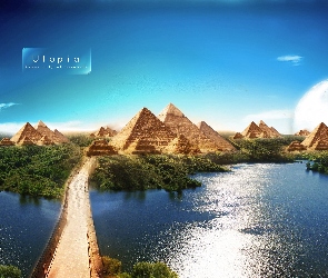 Utopia, Jezioro, Droga, Piramidy