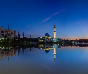 Malezja, Odbicie, Meczet, Woda, Masjid
