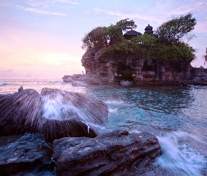 Indonezja, Bali, Tanah Lot, Świątynia, Morze, Skały