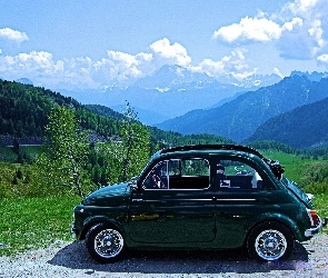 Fiat 500, Niebo, Góry