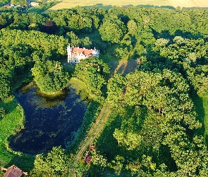 Staw, Park, Wieś Rozbitek, Zabytek, Polska, Pałac w Rozbitku, Wielkopolskie