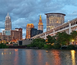 Cleveland, Rzeka, Most, Miasto, Stany Zjednoczone