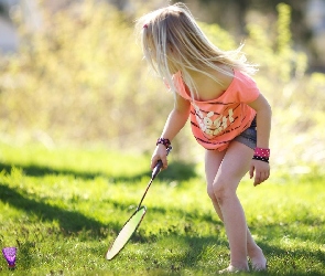 Blondynka, Badminton, Dziewczynka