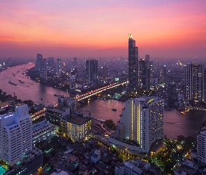 Bangkok nocą, Tajlandia