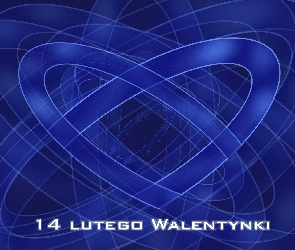 Niebieskie, Walentynki, Serca, Napis, Spiralne