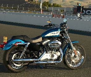 Niebieski, Harley Davidson Sportster XL1200R, Strona, Prawa