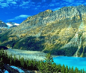 Kanada, Park Narodowy Banff, Jezioro Peyto Lake, Góry, Lasy, Lato