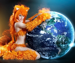 Firefox, Ziemia, Kobieta, Ruda