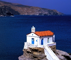 Grecja, Cyklady, Morze, Wyspy, Kościół