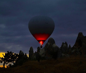 Noc, Skały, Balon