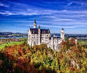 Zamek, Niemcy, Jesień, Neuschwanstein
