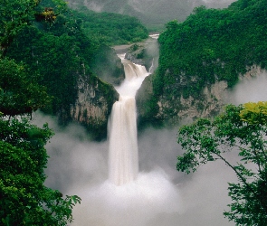 Wodospad, Ekwador, Góry, Wodopad, Las