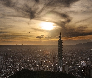 Zachód Słońca, Miasto, Tajwan, Tajpej