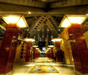 Budowla, Pasaż, Kolorowy, Kolumny, Architektura