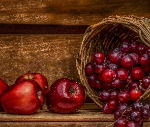 Winogrona, Koszyk, Jabłka